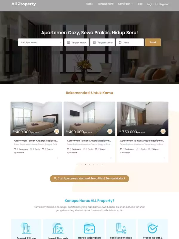 contoh web sewa apartemen